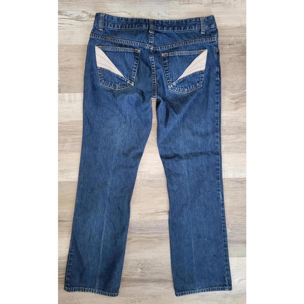 Vintage Y2k Old Navy Jeans Low Rise Flare Sz 8 Embroidered Pockets